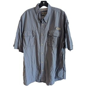 Magellan Outdoors Fish Gear Men's Vented‎ Fishing Shirt short sleeve Blue XL PFG